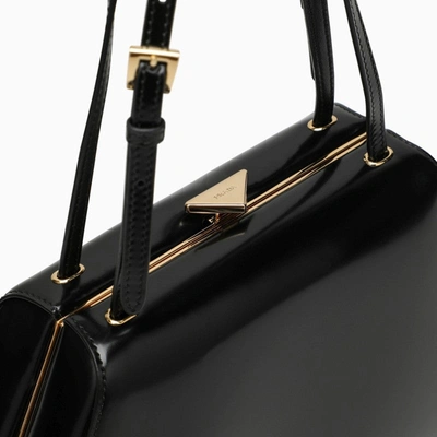 Shop Prada Black Bag In Brushed Leather Women