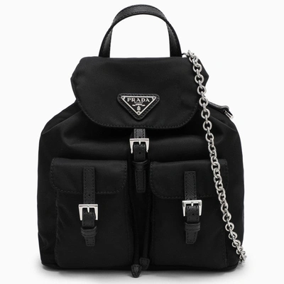 Shop Prada Black Mini Logoed Backpack Women In Brown