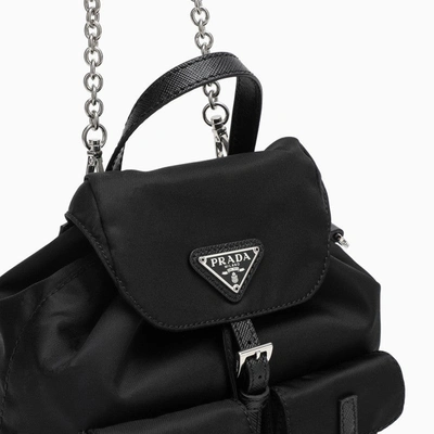 Shop Prada Black Mini Logoed Backpack Women In Brown