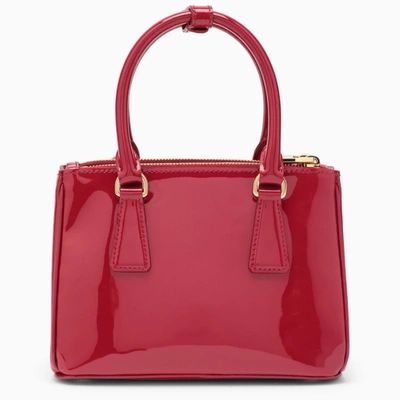 Shop Prada Mini Galleria Bag In Cherry Patent Leather Women In Red