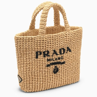 Shop Prada Natural Raffia Handbag Women In Cream