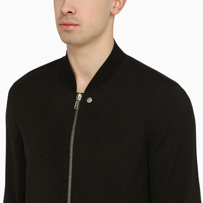 Shop Rick Owens Black Wool Bomber Jacket Men