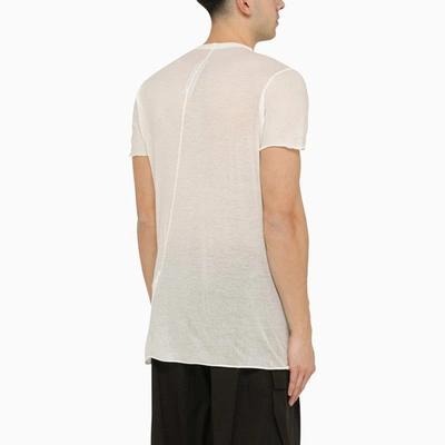 Shop Rick Owens White Cotton Crew-neck T-shirt Men In Gray