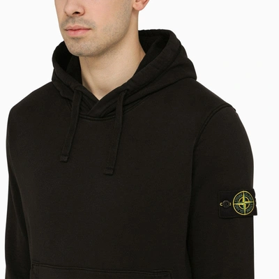 Shop Stone Island Black Sweatshirt Hoodie With Logo Men