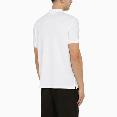Shop Stone Island White Short-sleeved Polo Shirt With Logo Men