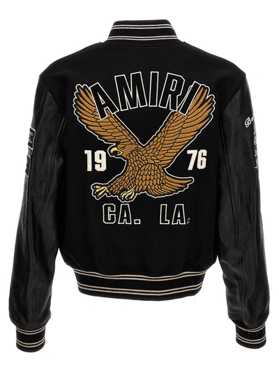 Shop Amiri 'oversized Eagle' Bomber Jacket In Black