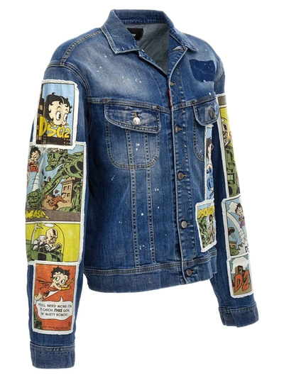 Shop Dsquared2 'betty Boop' Jacket In Blue