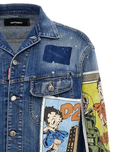 Shop Dsquared2 'betty Boop' Jacket In Blue