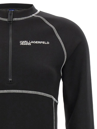Shop Karl Lagerfeld Logo Dress In Black