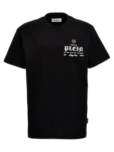 Shop Philipp Plein Rubberized Logo T-shirt In Black