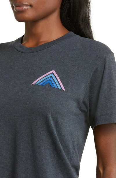 Shop Aviator Nation Mountain Stitch Stripe Graphic T-shirt In Charcoal/ Blue Purple