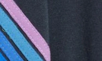 Shop Aviator Nation Mountain Stitch Chevron Stripe Zip-up Graphic Hoodie In Charcoal/ Blue Purple