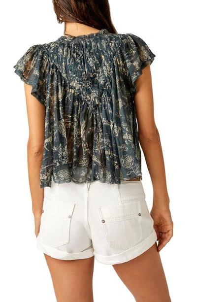 Shop Free People Padma Floral Cotton Crop Top In Evergreen Combo