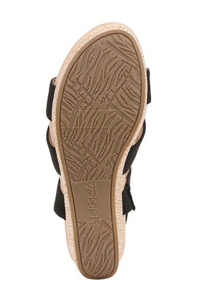 Lifestride Danita Slingback Platform Wedge Sandal In Black