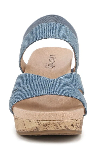 Shop Lifestride Danita Slingback Platform Wedge Sandal In Blue