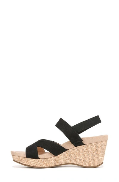 Lifestride Danita Slingback Platform Wedge Sandal In Black