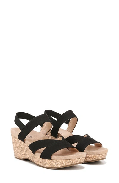 Lifestride Danita Slingback Platform Wedge Sandal In Black
