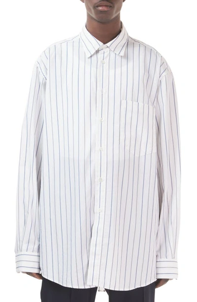 Shop Barena Venezia Camicia Desvion Button-up Shirt In Navy