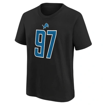 Shop Nike Youth  Aidan Hutchinson Black Detroit Lions Player Name & Number T-shirt