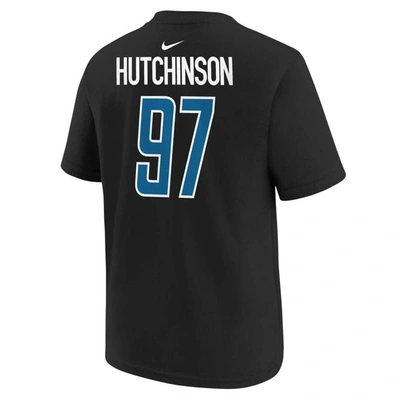 Shop Nike Youth  Aidan Hutchinson Black Detroit Lions Player Name & Number T-shirt
