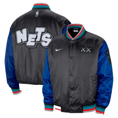 Shop Nike Charcoal Brooklyn Nets 2023/24 City Edition Courtside Premier Full-snap Bomber Jacket