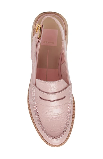 Shop Dolce Vita Hardi Slingback Penny Loafer In Pink Crinkle Patent