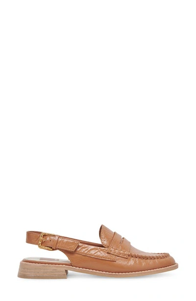 Shop Dolce Vita Hardi Slingback Penny Loafer In Tan Crinkle Patent