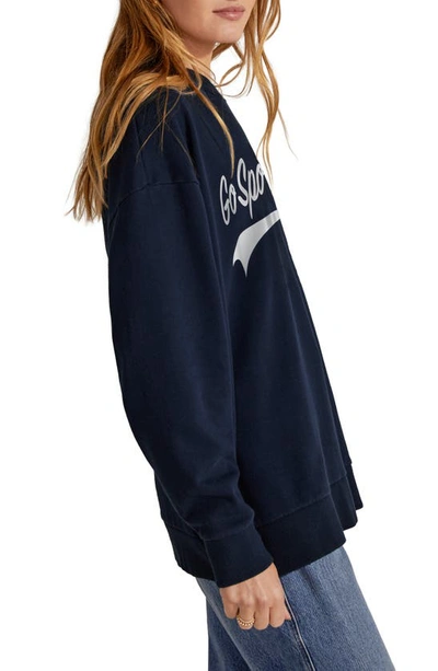 Shop Favorite Daughter Go Sport Sweatshirt In Navy