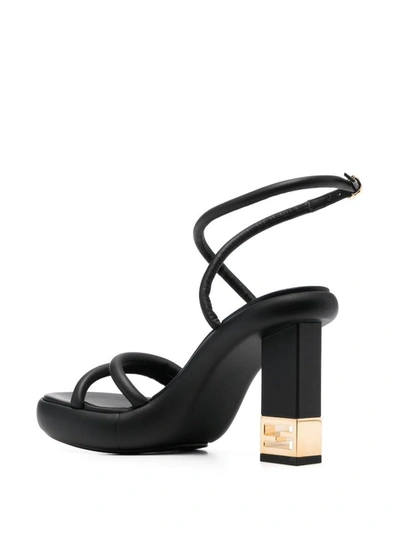 Shop Fendi Nappa Sandals Shoes In Black