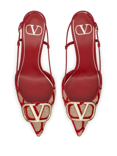 Shop Valentino Garavani Sling Back Pumps Shoes In Red
