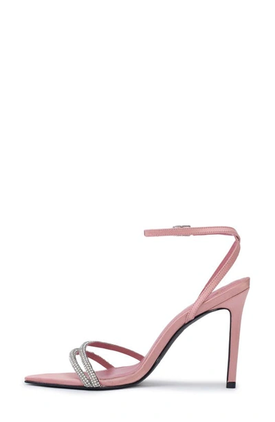 Shop Black Suede Studio Ace Ankle Strap Pointed Toe Sandal In Dusty Rose
