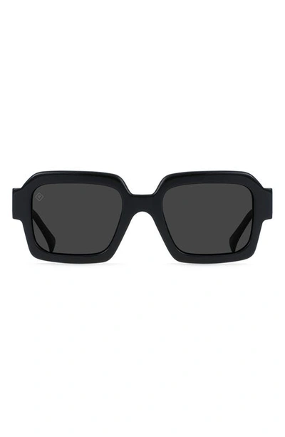 Shop Raen Mystiq 52mm Polarized Square Sunglasses In Recycled Black/ Smoke Polar