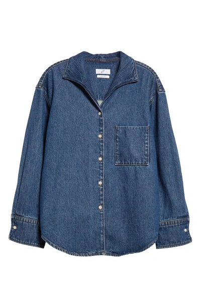 Shop Bite Studios Denim Button-up Shirt In Mid Blue