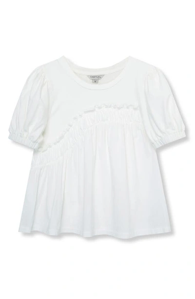 Shop Habitual Kids' Puff Sleeve Cotton Top In White