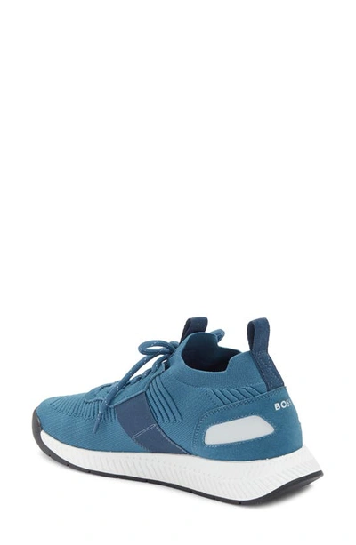 Shop Hugo Boss Titanium Sneaker In Turquoise