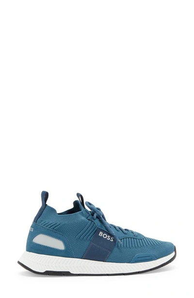 Shop Hugo Boss Titanium Sneaker In Turquoise