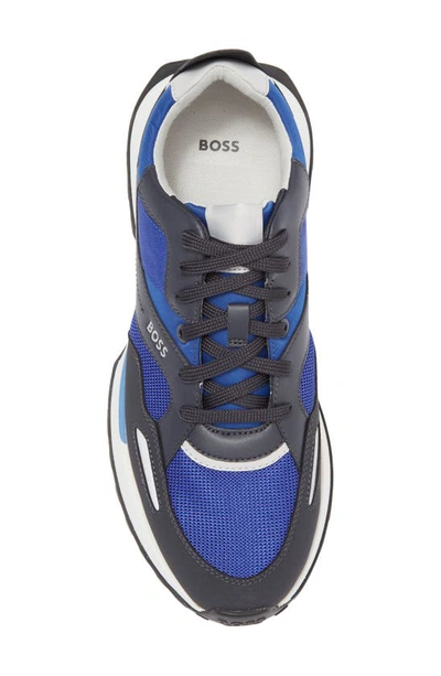 Shop Hugo Boss Boss Jonah Runn Sneaker In Open Blue
