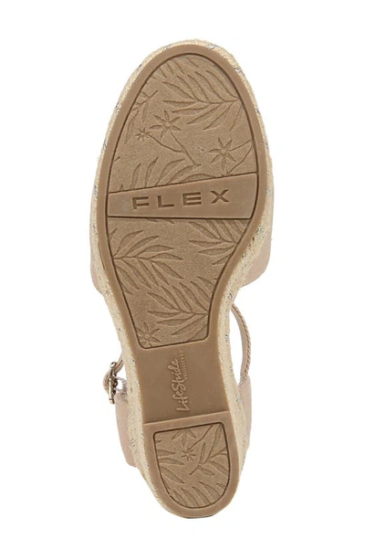 Shop Lifestride Tess Ankle Strap Espadrille Platform Wedge Sandal In Tender Taupe