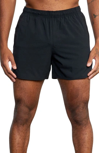 Shop Rvca Yogger Shorts In Black
