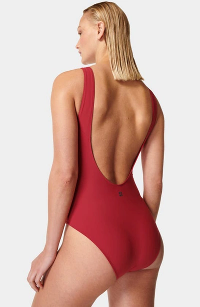 Shop Sweaty Betty Tidal One-piece Swimsuit In Vine Red