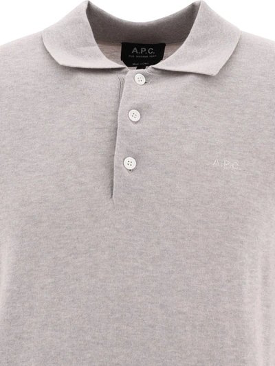 Shop Apc A.p.c. "gregory" Polo Shirt In Grey