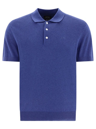 Shop Apc A.p.c. "gregory" Polo Shirt In Blue