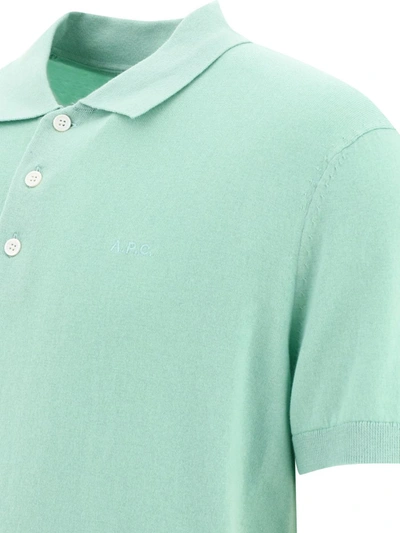 Shop Apc A.p.c. "gregory" Polo Shirt In Green