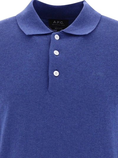 Shop Apc A.p.c. "gregory" Polo Shirt In Blue