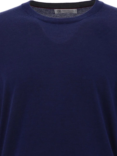 Shop Brunello Cucinelli Lightweight Cashmere And Silk Sweater In Blue