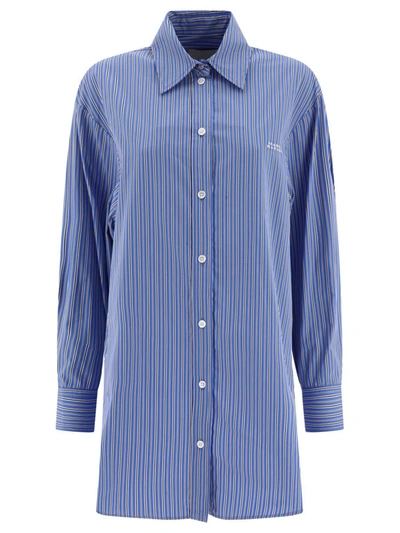 Shop Isabel Marant "cylvany" Maxi Shirt In Blue