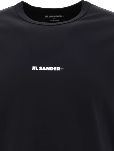 Shop Jil Sander Lightweight Swimsuit Rash Guard With Printed Logo In Black