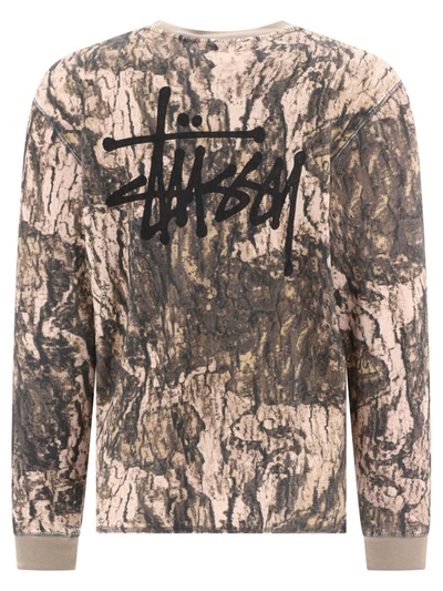 Shop Stussy Stüssy "basic Stock Thermal" T-shirt In Brown