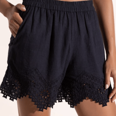 Shop Scarlett Poppies Adorned Shorts Onyx Black