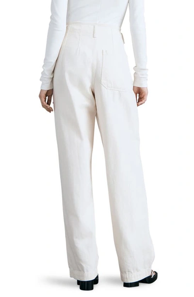 Shop Rag & Bone Pleated High Waist Cotton Trousers In Ecru